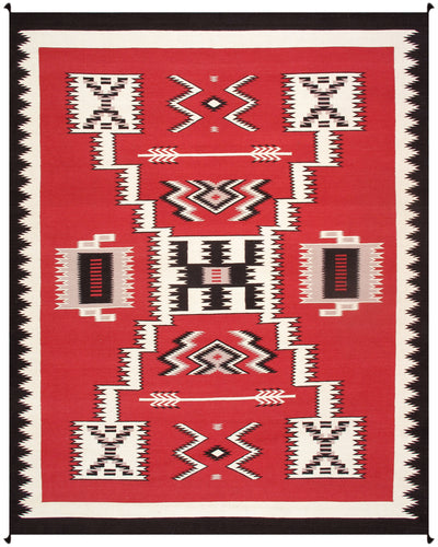 Canvello Tuscany Reversible Wool Red Area Rug - 10'2'' X 12'8''