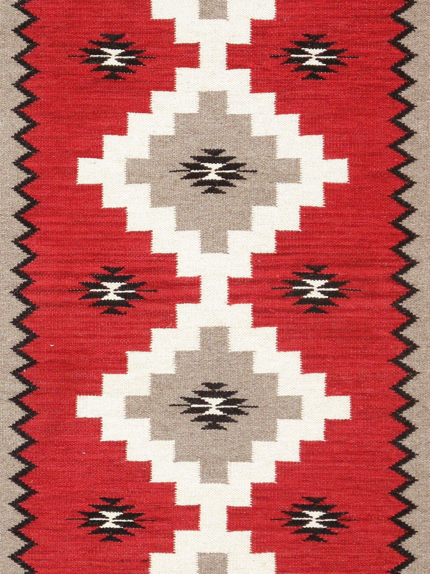 Canvello Reversible Wool Red Area Rug- 2'7'' X 9'9''