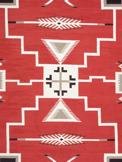 Canvello Reversible Wool Red Area Rug- 9' X 11'10''