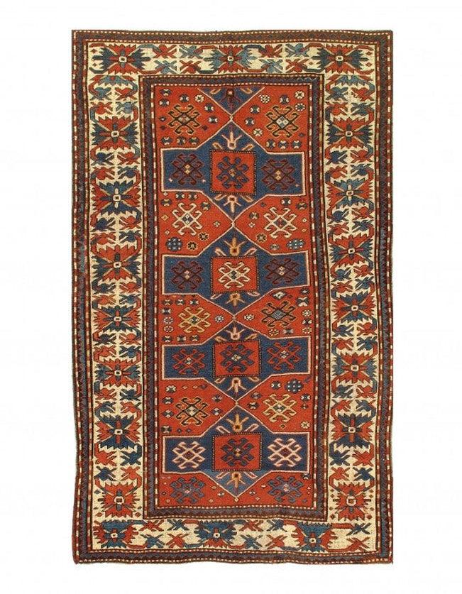 Canvello 1880s Antique Russain Kazak Rug - 5'1'' X 8'5'' - Canvello