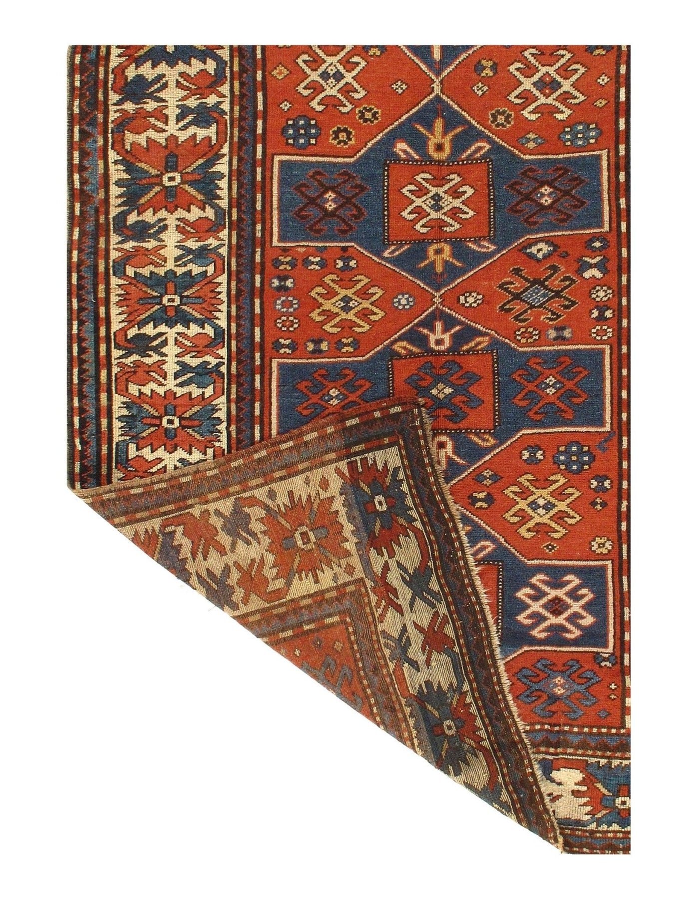 Canvello 1880s Antique Russain Kazak Rug - 5'1'' X 8'5'' - Canvello