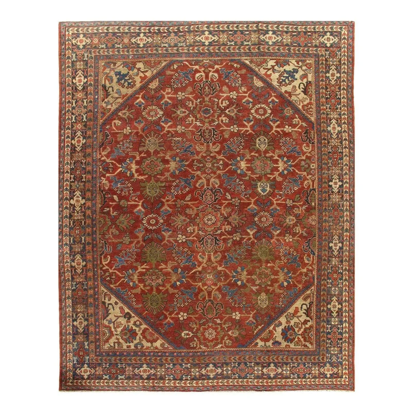 Canvello 1900s Antique Silkroad Mahal Rug - 9'2" x 11'8" - Canvello