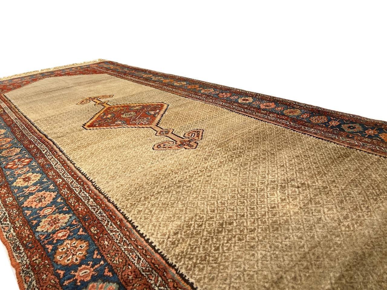 Canvello 1900s Fine Hand knotted Silkroad Antique Sarab Runner - 4'2'' X 10'7'' - Canvello