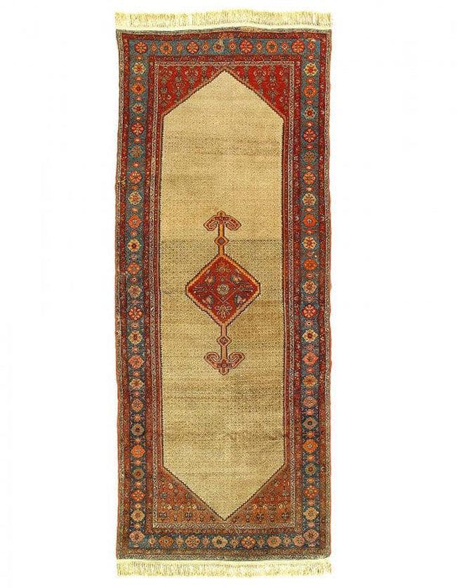 Canvello 1900s Fine Hand knotted Silkroad Antique Sarab Runner - 4'2'' X 10'7'' - Canvello