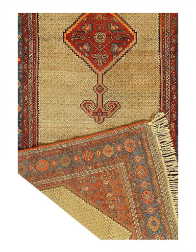 Canvello 1900s Fine Hand knotted Silkroad Antique Sarab Runner - 4'2'' X 10'7'' - Canvello