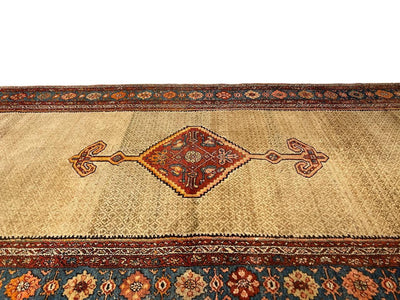 Canvello 1900s Fine Hand knotted Silkroad Antique Sarab Runner - 4'2'' X 10'7'' - Canvello