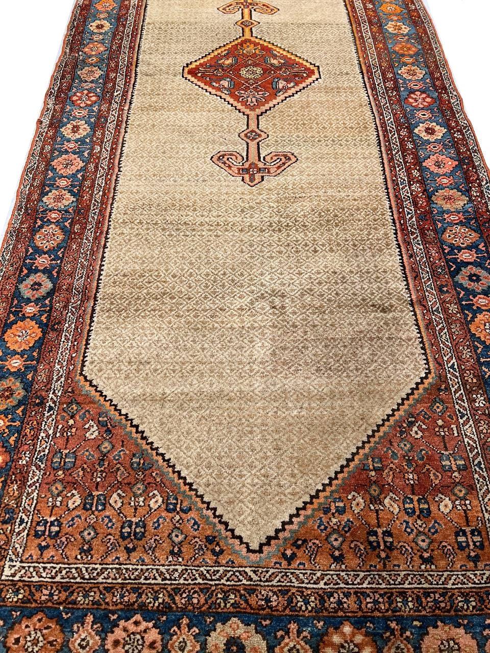 Canvello 1900s Fine Hand knotted Silkroad Antique Sarab Runner - 4'2'' X 10'7'' - Canvello