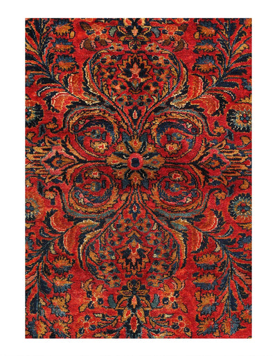 Canvello 1900s Silkroad Hand Knotted Antique Sarouk Rug - 9'8'' X 11'2'' - Canvello