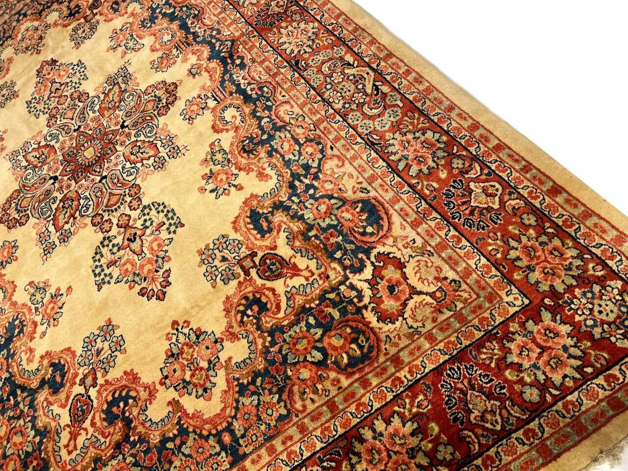 Canvello 1910's Fine Hand Knotted Silkroad Antique Sarouk Rug - 6'4'' X 9'8'' - Canvello