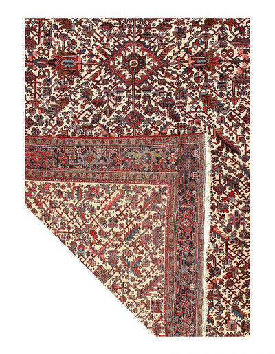 Canvello 1920s Ivory Antique Heriz Rug - 10'4" X 17' - Canvello