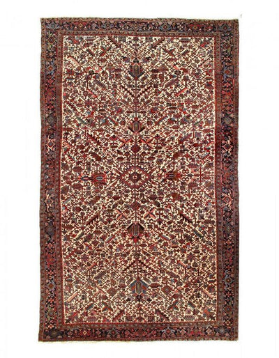 Canvello 1920s Ivory Antique Heriz Rug - 10'4" X 17' - Canvello