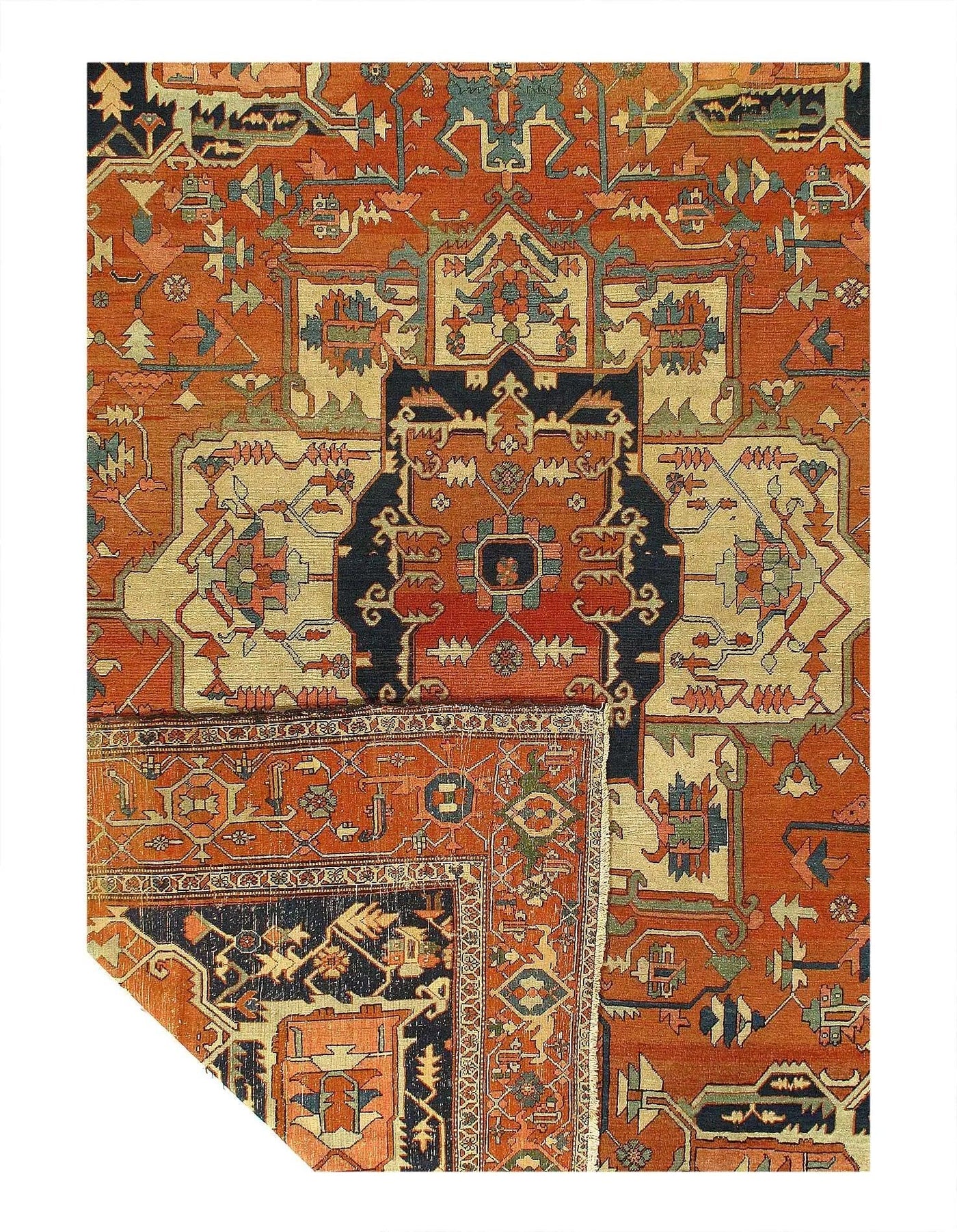 Canvello 1920s Silkroad Antique Serapi - 9'6" x 12'7" - Canvello