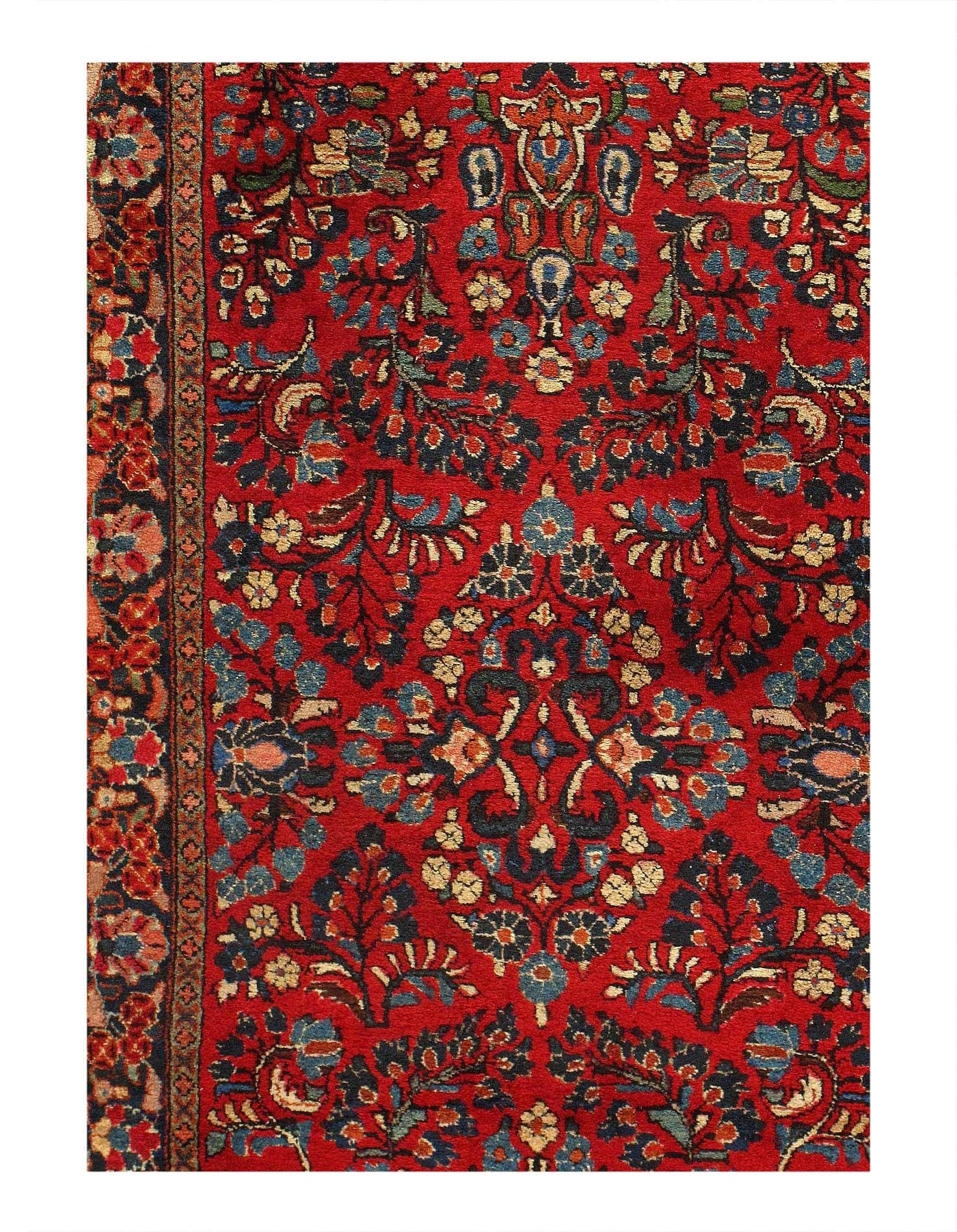 Hand Knotted Persian Rug | Persian Antique Sarouk Rug | Canvello