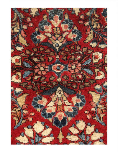 Canvello 1920s Silkroad Hand Knotted Antique Sarouk Rug - 2' X 3'11'' - Canvello