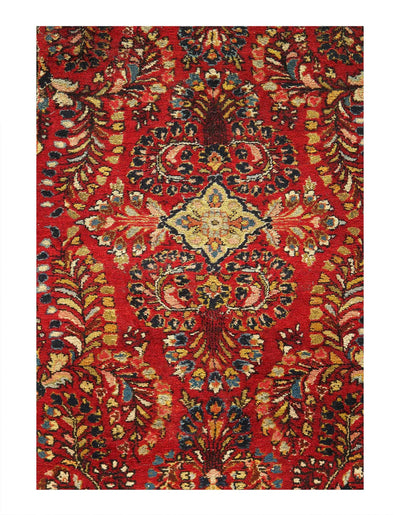 Canvello 1920s Silkroad Hand Knotted Antique Sarouk Rug - 2'5'' X 6'3'' - Canvello