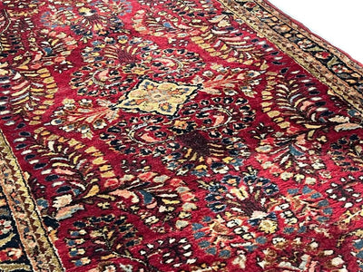 Canvello 1920s Silkroad Hand Knotted Antique Sarouk Rug - 2'5'' X 6'3'' - Canvello