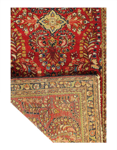 Canvello 1920s Silkroad Hand Knotted Antique Sarouk Rug - 2'5'' X 6'3'' - Canvello