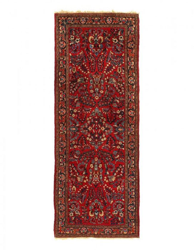 Canvello 1920s Silkroad Hand Knotted Antique Sarouk Rug - 2'6'' X 6'6'' - Canvello