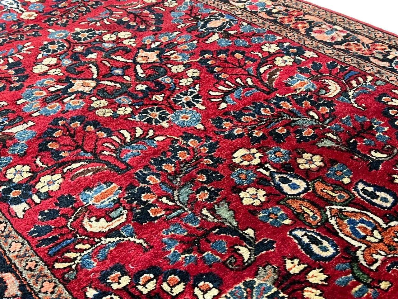 Canvello 1920s Silkroad Hand Knotted Antique Sarouk Rug - 2'6'' X 6'6'' - Canvello