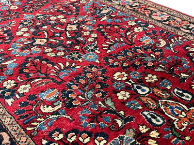 Canvello 1920s Silkroad Hand Knotted Antique Sarouk Rug - 2'6'' X 6'6'' - Canvello