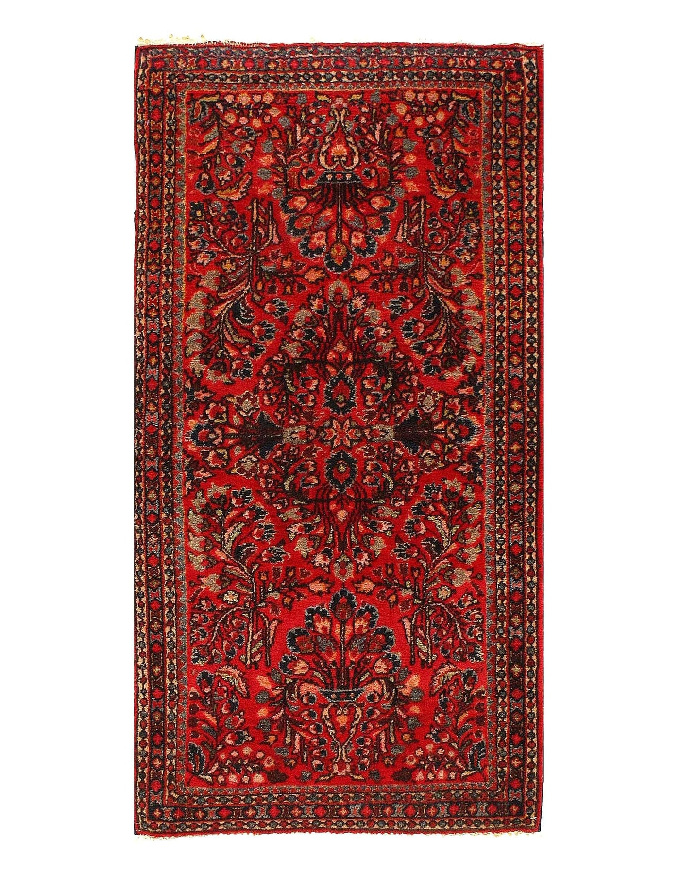 Red Vintage Rug | 1920s Persian Sarouk Red Vintage Rugs | Canvello