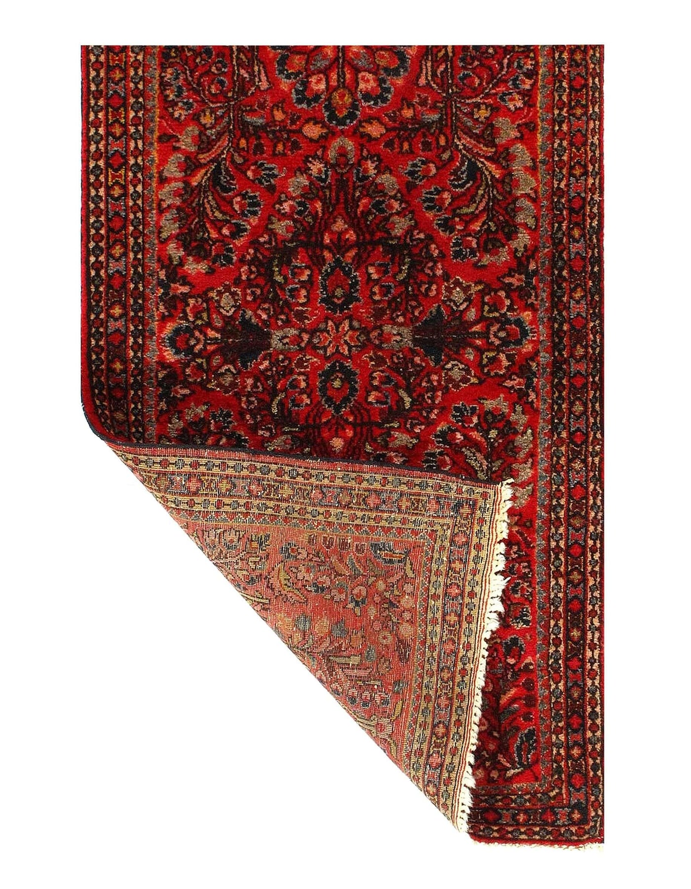 Red Vintage Rug | 1920s Persian Sarouk Red Vintage Rugs | Canvello