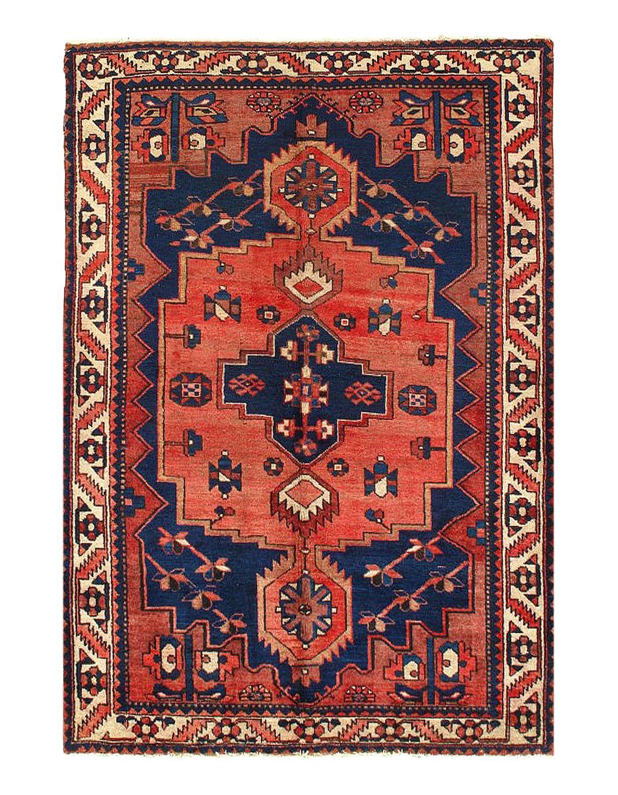 Canvello 1920s Vintage Bakhtiari Hand - Knotted Rug - 4'9" x 6'11" - Canvello