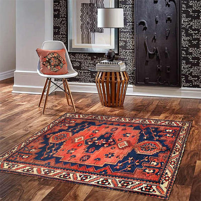 Canvello 1920s Vintage Bakhtiari Hand - Knotted Rug - 4'9" x 6'11" - Canvello