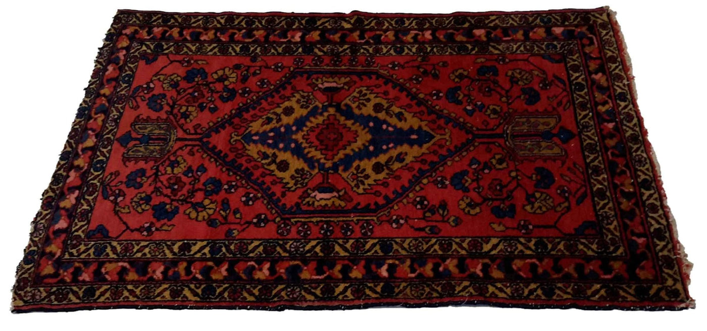 Canvello 1940 Hand Made Casual Medallion Silkroad Lilihan Rug - 3'4'' X 4'7'' - Canvello