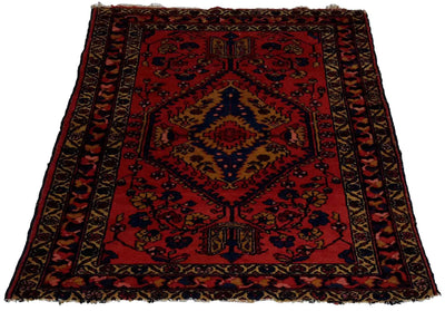 Canvello 1940 Hand Made Casual Medallion Silkroad Lilihan Rug - 3'4'' X 4'7'' - Canvello