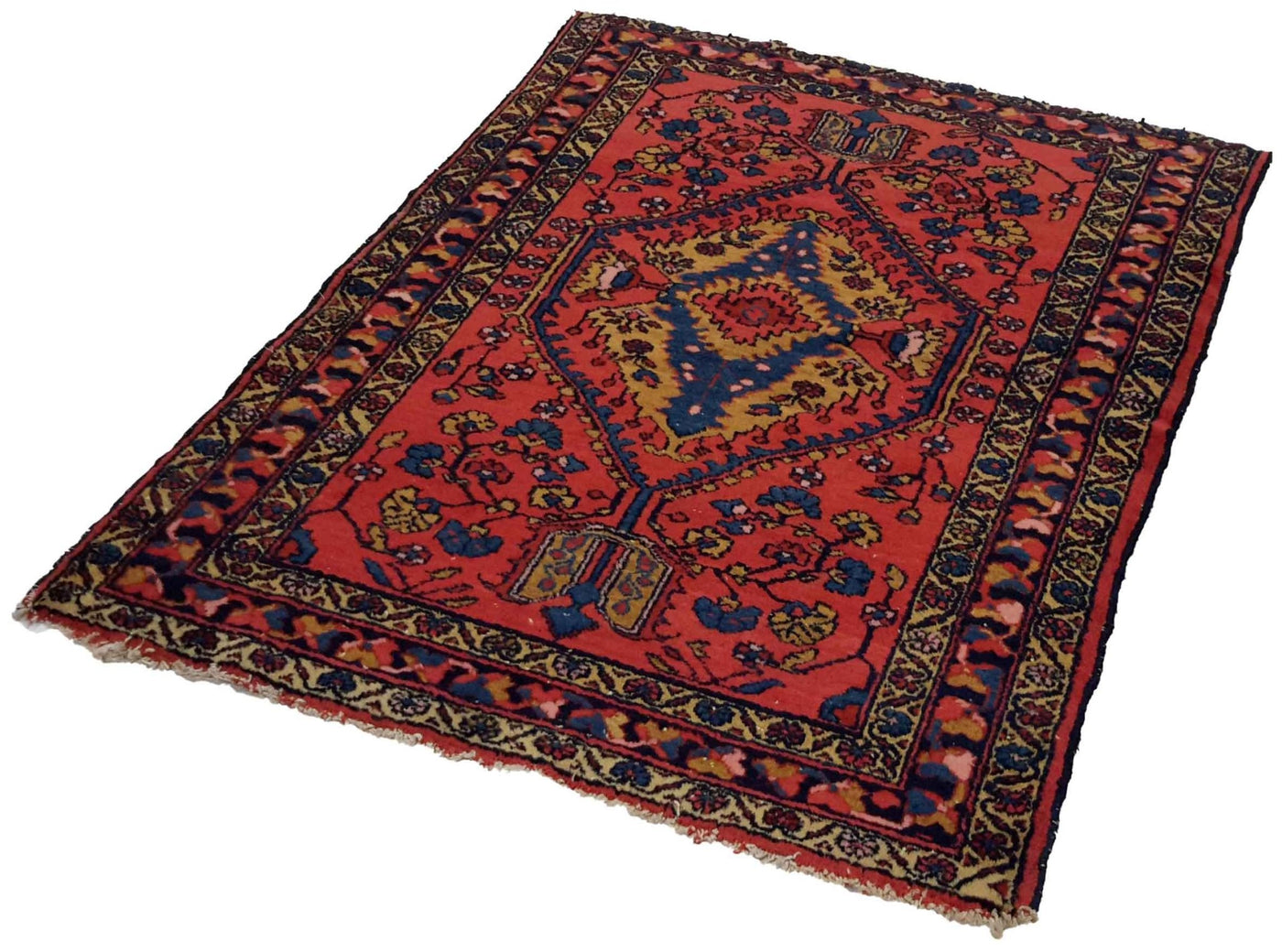 Canvello 1940 Hand Made Casual Medallion Silkroad Lilihan Rug - 3'4'' X 4'7'' - Canvello