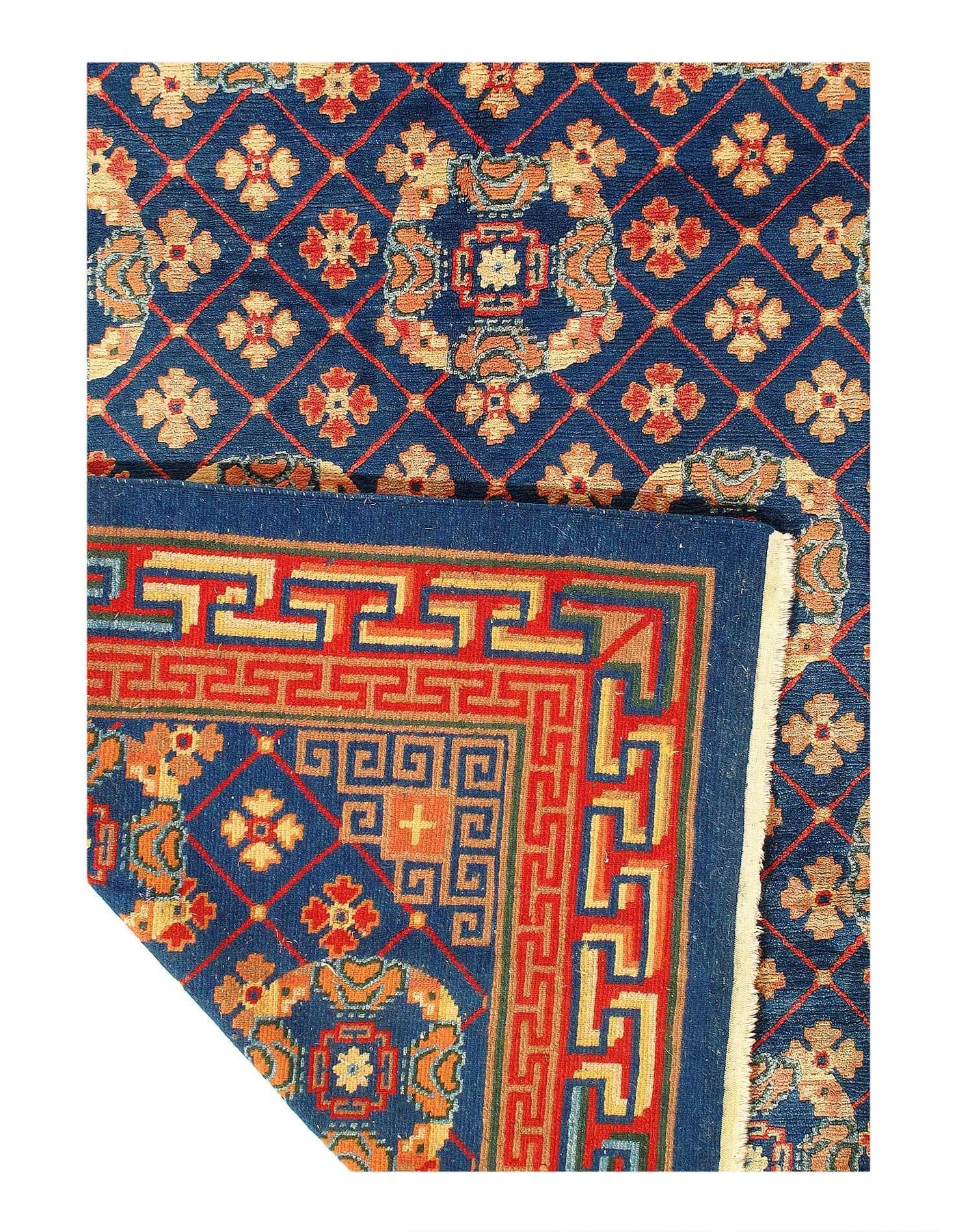 Canvello 1940's Fine Hand Knotted Antique Tabetan rug - 8'3'' X 9'8'' - Canvello