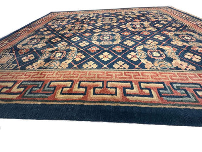 Canvello 1940's Fine Hand Knotted Antique Tabetan rug - 8'3'' X 9'8'' - Canvello