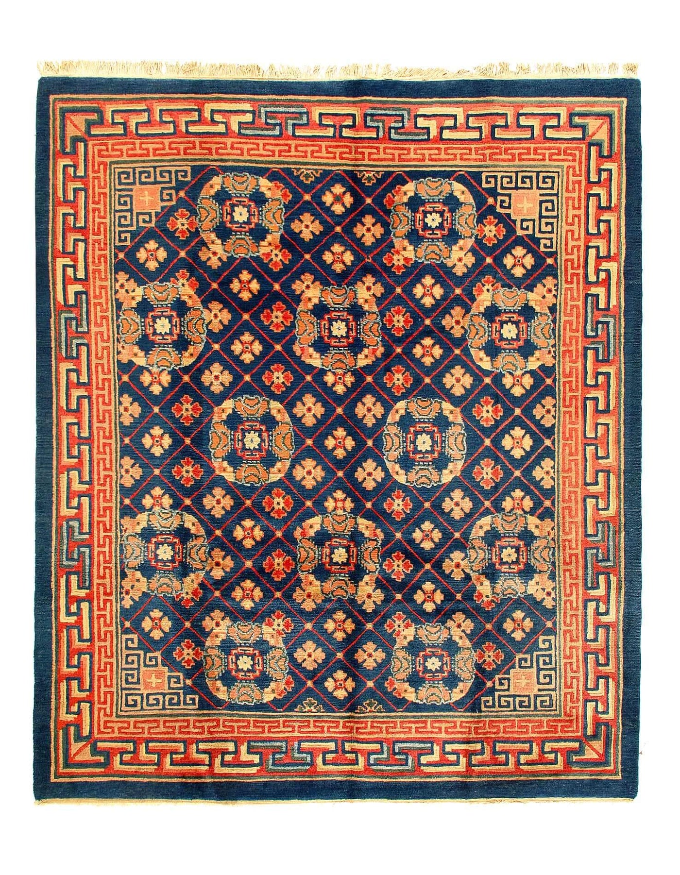 Canvello 1940's Fine Hand Knotted Antique Tabetan rug - 8'3'' X 9'8'' - Canvello