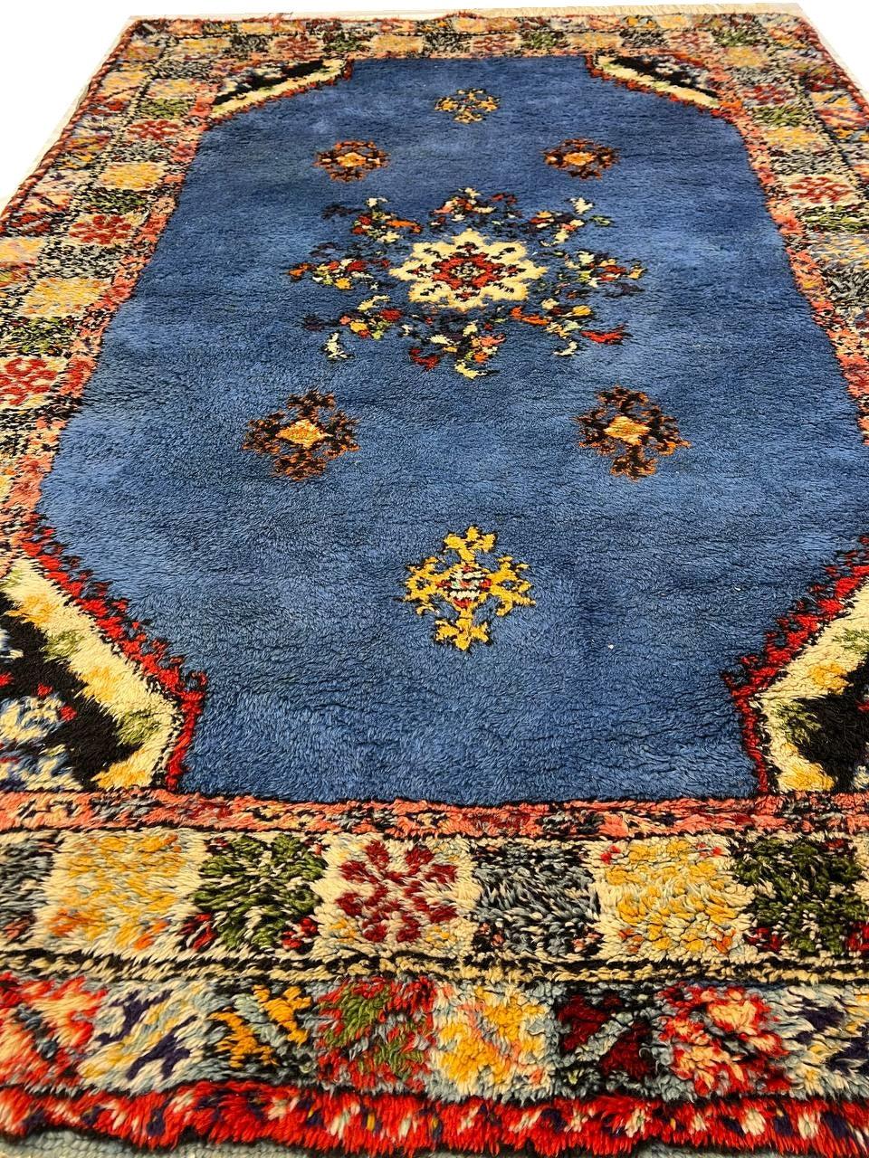 Canvello 1940s Hand Knotted Vintage Authentic Moroccan Rug - 4'5'' X 6'5'' - Canvello