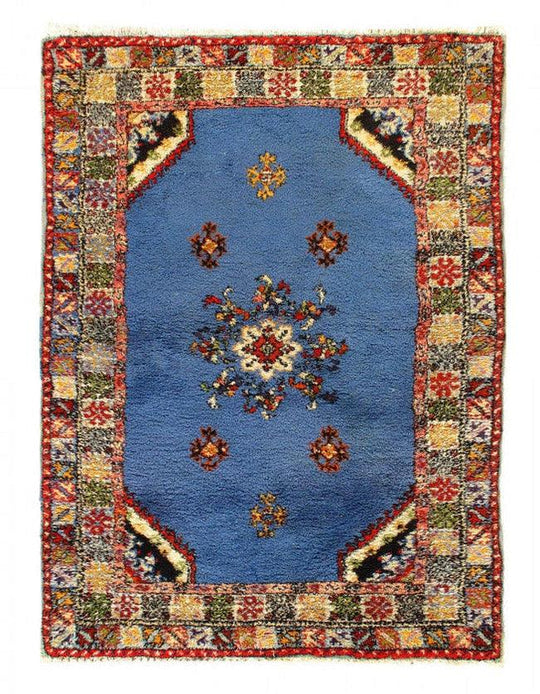 Canvello 1940s Hand Knotted Vintage Authentic Moroccan Rug - 4'5'' X 6'5''