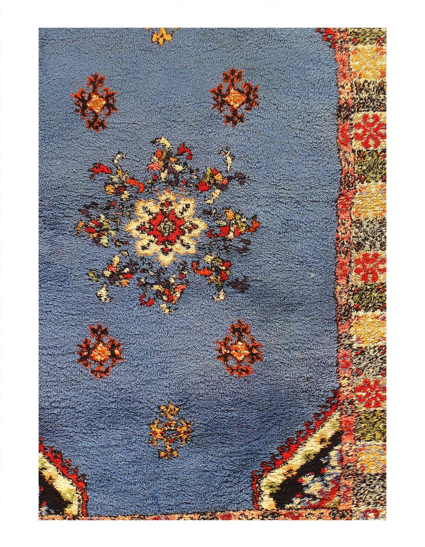 Canvello 1940s Hand Knotted Vintage Authentic Moroccan Rug - 4'5'' X 6'5'' - Canvello