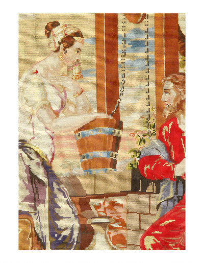 Canvello 1940s Jesus and Samaritan Woman Tapestry - 2'6" X 3'3" - Canvello