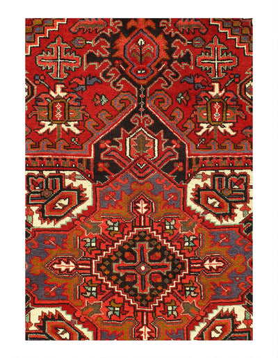 Canvello 1950s Persian Antique hand Knotted Heriz Rug - 7' X 9'4"
