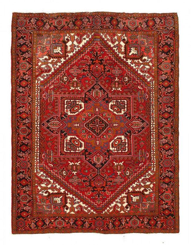 Canvello 1950s Silkroad Antique hand Knotted Heriz Rug - 7' X 9'4" - Canvello