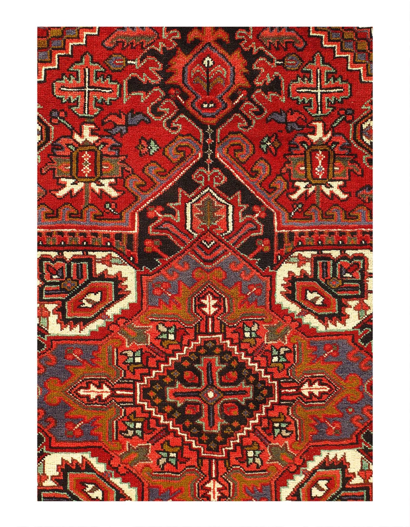 Canvello 1950s Silkroad Antique hand Knotted Heriz Rug - 7' X 9'4" - Canvello