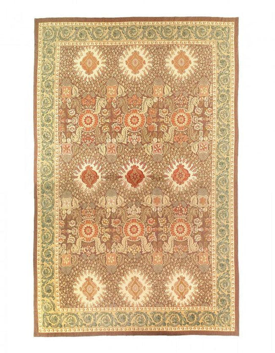 Alfombra de lana kazaka caucásica antigua del siglo XVIII para sala de estar - 3'7'' X 7'5''