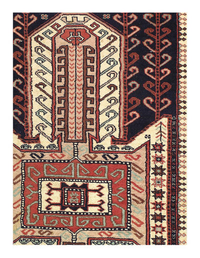 Canvello 1960s Vintage Afghan Tekkeh Rug - 3'9" x 5'6" - Canvello