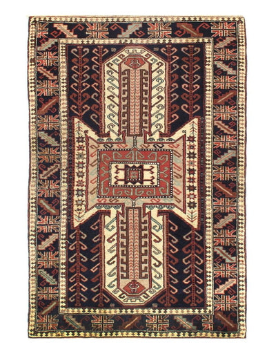 Canvello 1960s Vintage Afghan Tekkeh Rug - 3'9" x 5'6" - Canvello