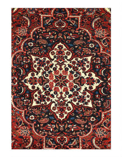 Canvello 1970s Fine Hand Knotted Persian Vintage Bakhtiari Rug - 6'11'' X 10'11''