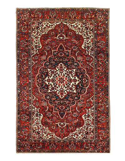 Canvello 1970s Fine Hand Knotted Silkroad Vintage Bakhtiari Rug - 6'11'' X 10'11'' - Canvello