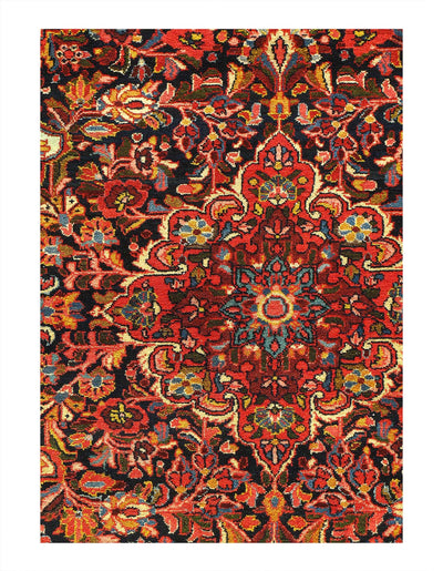 Canvello 1970s Hand Knotted Silkroad Vintage Balouchi Rug - 4'6'' X 6'11'' - Canvello