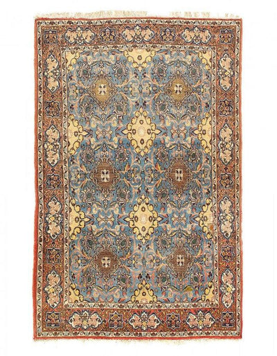 Canvello 1970s Hand knotted Silkroad Vintage Isfahan Rug - 4'5'' X 6'11 - Canvello