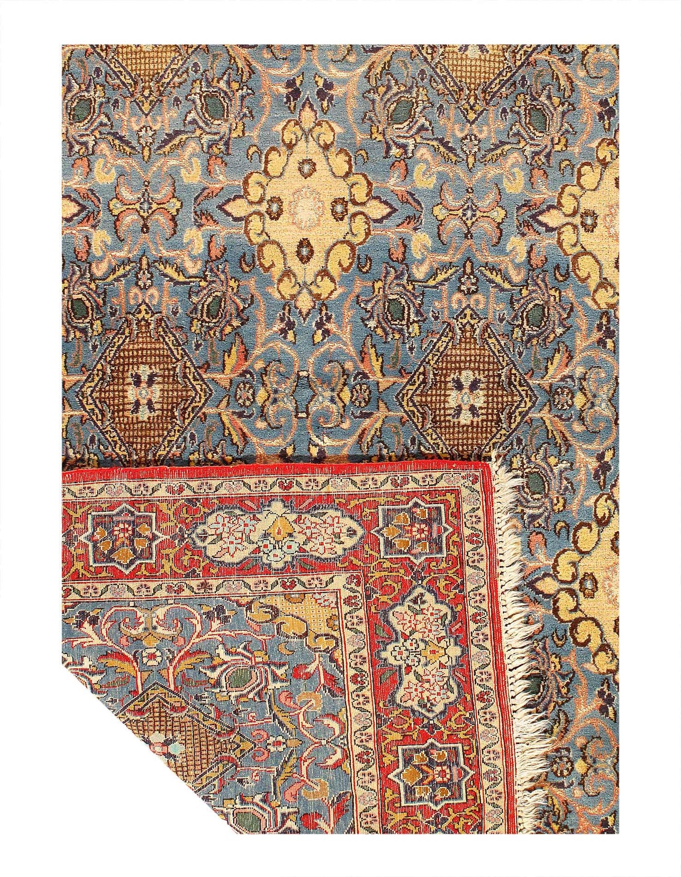 Canvello 1970s Hand knotted Silkroad Vintage Isfahan Rug - 4'5'' X 6'11 - Canvello