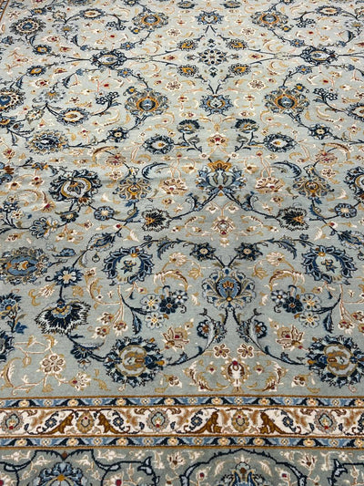 Canvello 1970s Hand Knotted Silkroad Vintage Kashan Rug - 9'8'' X 13'6'' - Canvello